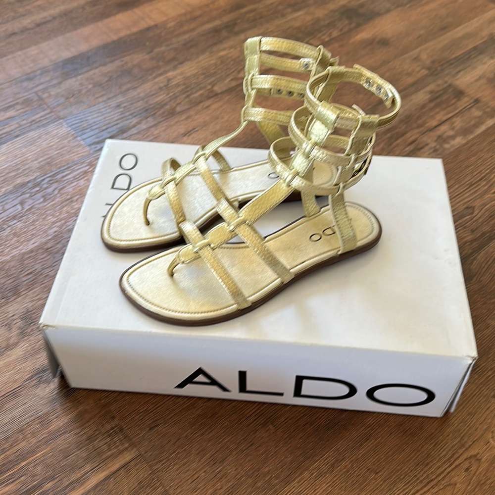 ALDO Gold Gladiator Sandals - Size 35/36 EUR